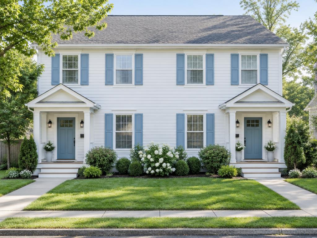 Illustrative duplex with two welcoming entrances